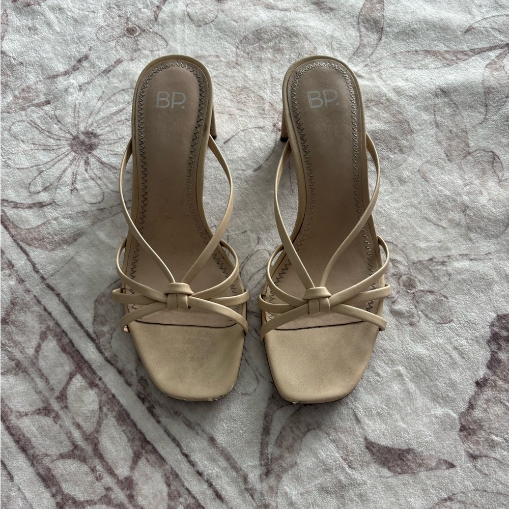Beige BP Strappy Heeled Nude Sandals